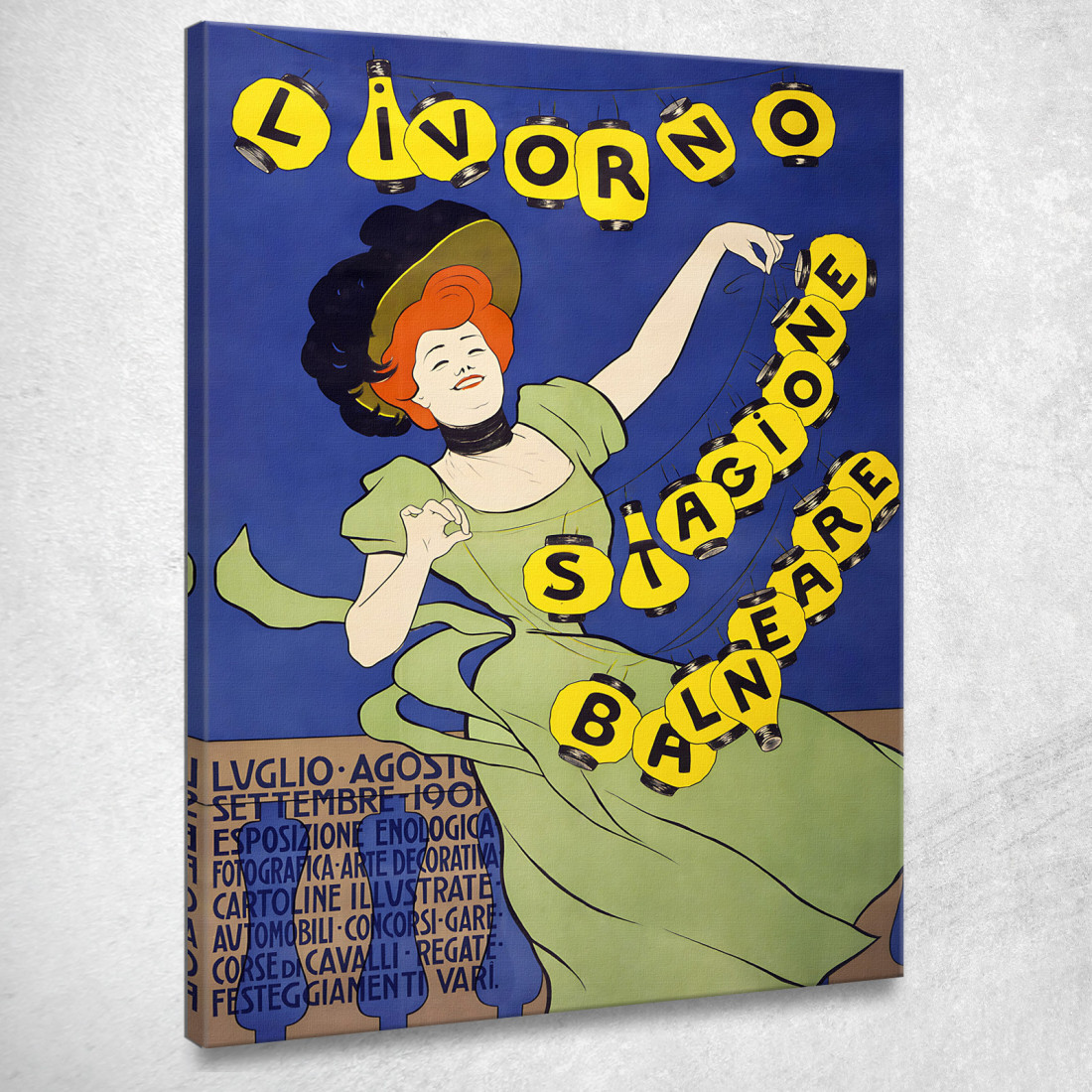 Livorno Stagione Balneare Leonetto Cappiello lcp75 quadro stampato su tela