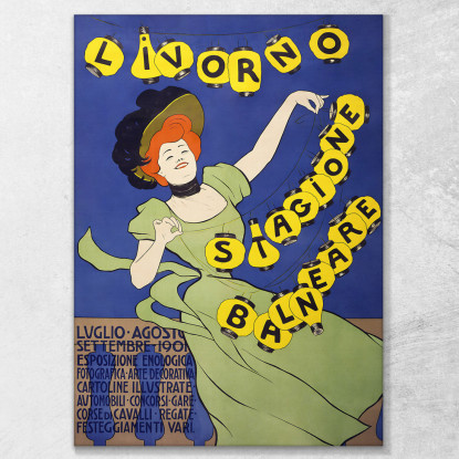 Livorno Stagione Balneare Leonetto Cappiello lcp75 quadro stampato su tela