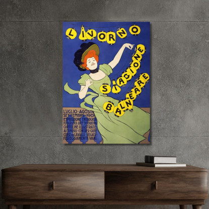 Livorno Stagione Balneare Leonetto Cappiello lcp75 quadro stampato su tela