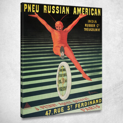 Pneumatico Russo-Americano Leonetto Cappiello lcp101 quadro stampato su tela