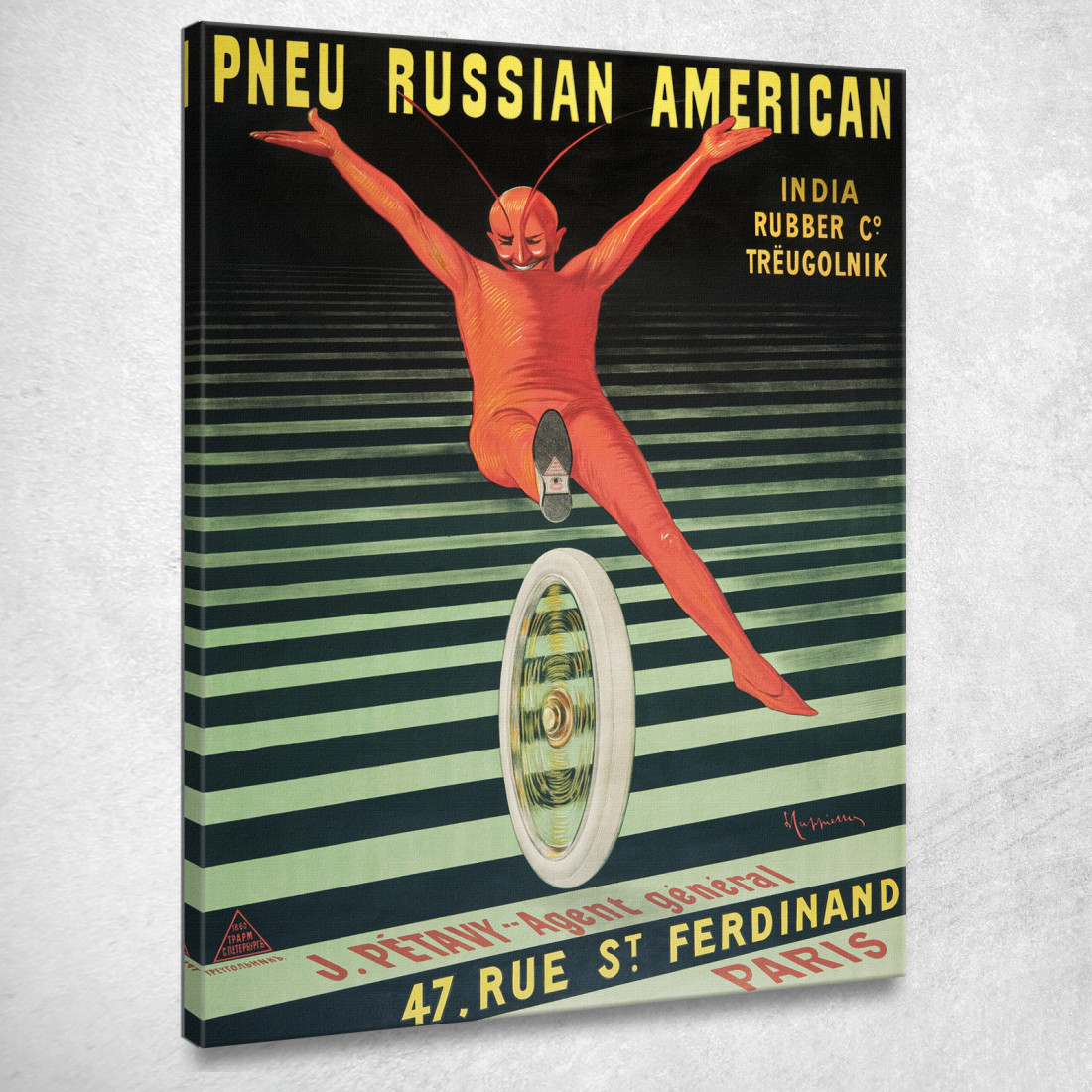 Pneumatico Russo-Americano Leonetto Cappiello lcp101 quadro stampato su tela