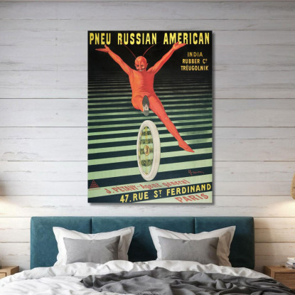 Pneumatico Russo-Americano Leonetto Cappiello lcp101 quadro stampato su tela