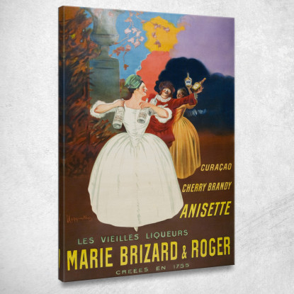 I Vecchi Liquori Marie Brizard Roger Leonetto Cappiello lcp106 quadro stampato su tela
