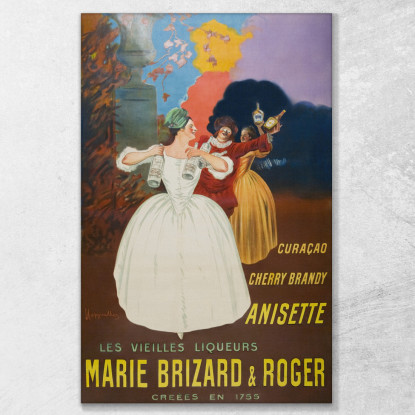 I Vecchi Liquori Marie Brizard Roger Leonetto Cappiello lcp106 quadro stampato su tela