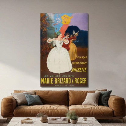 I Vecchi Liquori Marie Brizard Roger Leonetto Cappiello lcp106 quadro stampato su tela