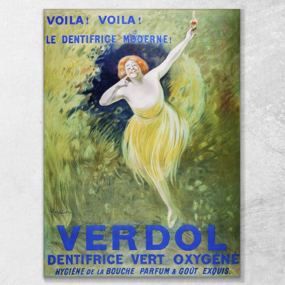 Dentifricio Verde Ossigenato Verdol Leonetto Cappiello lcp111 quadro stampato su tela