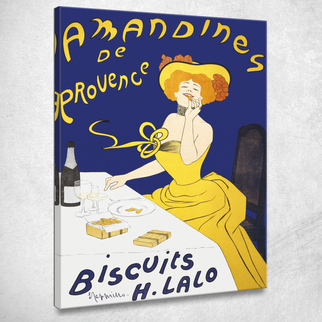 Donna Che Mangia Biscotti Alle Mandorle Leonetto Cappiello lcp116 quadro stampato su tela