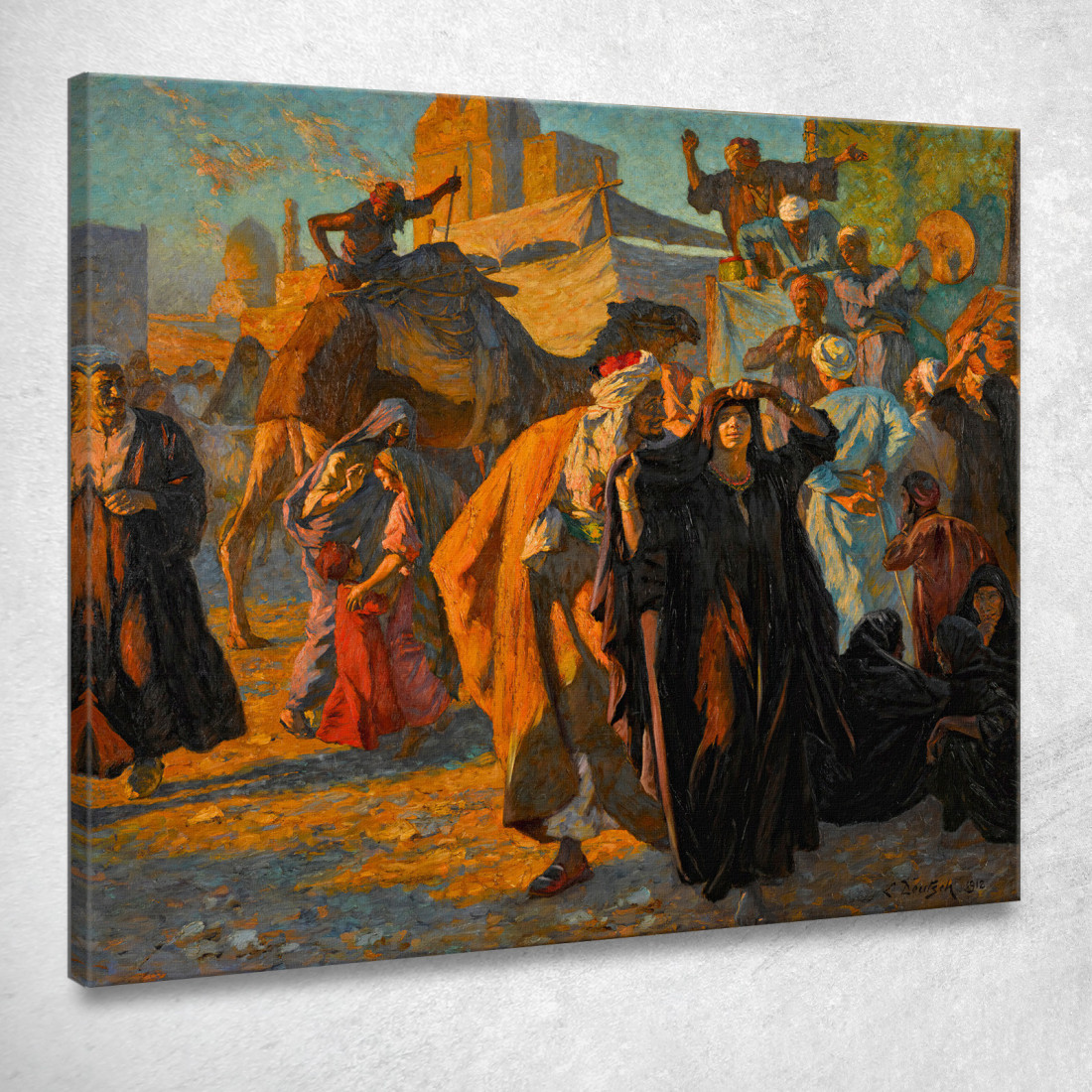 Una Festa Di Strada Al Cairo Ludwig Deutsch ldt7 quadro stampato su tela
