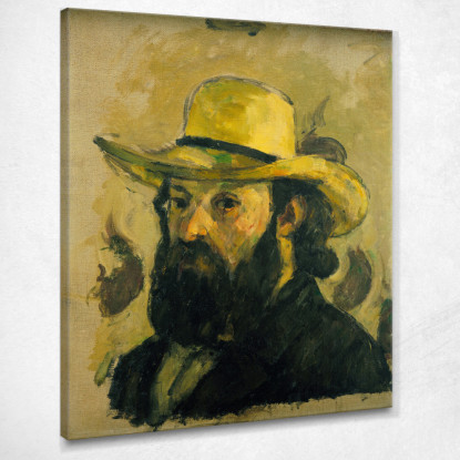 Autoritratto Con Cappello Di Paglia Paul Cézanne pcz83 quadro stampato su tela