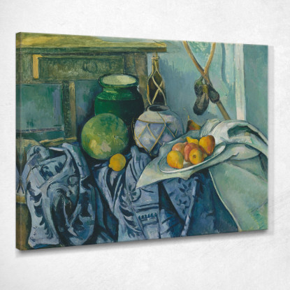 Natura Morta Con Vasetto Di Zenzero E Melanzane Paul Cézanne pcz87 quadro stampato su tela