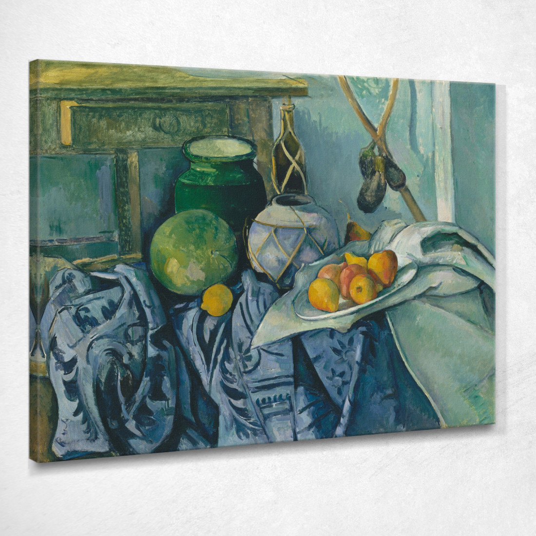 Natura Morta Con Vasetto Di Zenzero E Melanzane Paul Cézanne pcz87 quadro stampato su tela