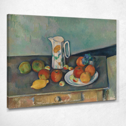 Natura Morta Con Pentola Del Latte E Frutta Su Un Tavolo Paul Cézanne pcz99 quadro stampato su tela