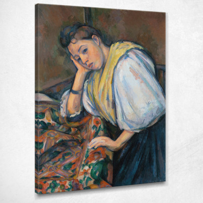 Giovane Donna Italiana A Un Tavolo Paul Cézanne pcz138 quadro stampato su tela