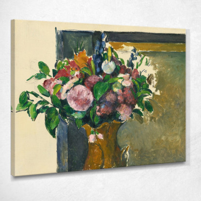 Fiori In Un Vaso Rosso Paul Cézanne pcz155 quadro stampato su tela
