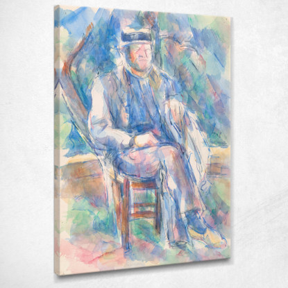 Uomo Che Indossa Un Cappello Di Paglia Paul Cézanne pcz181 quadro stampato su tela