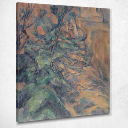Rocce E Rami A Bibémus Paul Cézanne pcz204 quadro stampato su tela