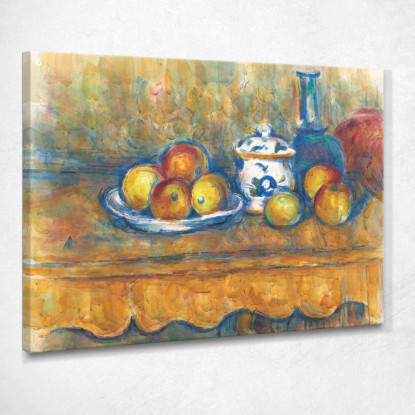 Natura Morta Con Zuccheriera E Mele Blu Paul Cézanne pcz215 quadro stampato su tela