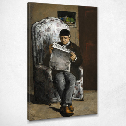 Il Padre Dell'Artista Legge L'Événement Paul Cézanne pcz217 quadro stampato su tela