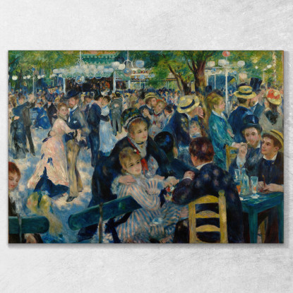 Ballo Al Moulin De La Galette Pierre-Auguste Renoir par8 quadro stampato su tela