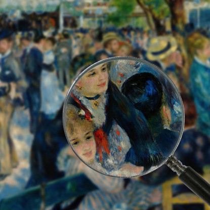 Ballo Al Moulin De La Galette Pierre-Auguste Renoir par8 quadro stampato su tela
