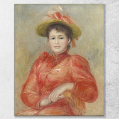 Giovane Donna In Abito Rosso 1892 Pierre-Auguste Renoir par26 quadro stampato su tela