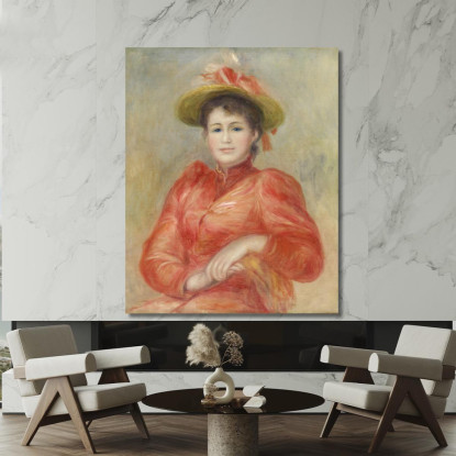 Giovane Donna In Abito Rosso 1892 Pierre-Auguste Renoir par26 quadro stampato su tela