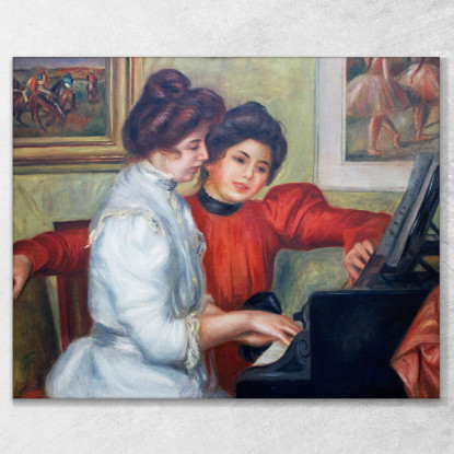 Yvonne E Christine Lerolle Al Pianoforte Pierre-Auguste Renoir par32 quadro stampato su tela