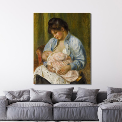 Una Donna Che Allatta Un Bambino Pierre-Auguste Renoir par34 quadro stampato su tela