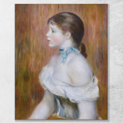 Ragazza Con Un Nastro Blu Pierre-Auguste Renoir par53 quadro stampato su tela