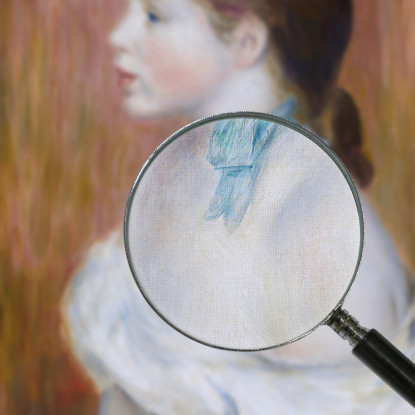 Ragazza Con Un Nastro Blu Pierre-Auguste Renoir par53 quadro stampato su tela