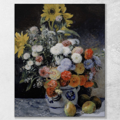 Fiori Misti In Vaso Di Terracotta 1869 Pierre-Auguste Renoir par69 quadro stampato su tela
