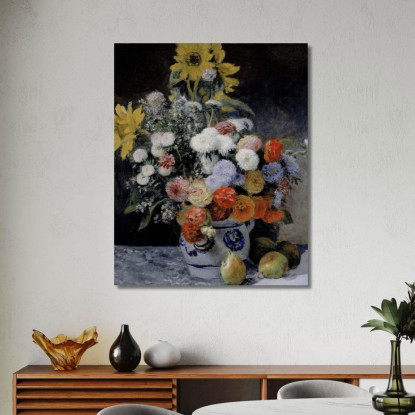 Fiori Misti In Vaso Di Terracotta 1869 Pierre-Auguste Renoir par69 quadro stampato su tela