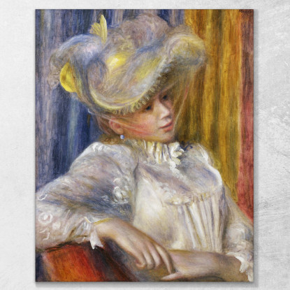 Donna Con Cappello 1891 Pierre-Auguste Renoir par81 quadro stampato su tela