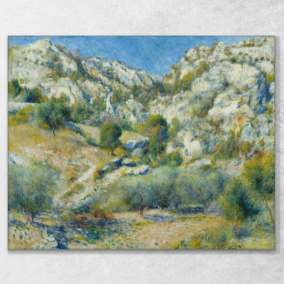 Balze Rocciose A L'Estaque 1882 Pierre-Auguste Renoir par106 quadro stampato su tela