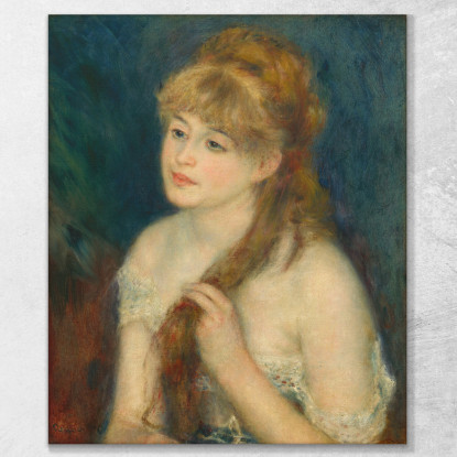 Giovane Donna Che Intreccia I Capelli Pierre-Auguste Renoir par128 quadro stampato su tela