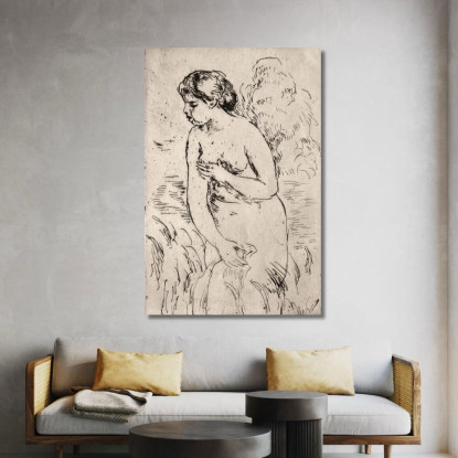 Bagnante In Piedi Fino Alle Ginocchia Pierre-Auguste Renoir par161 quadro stampato su tela