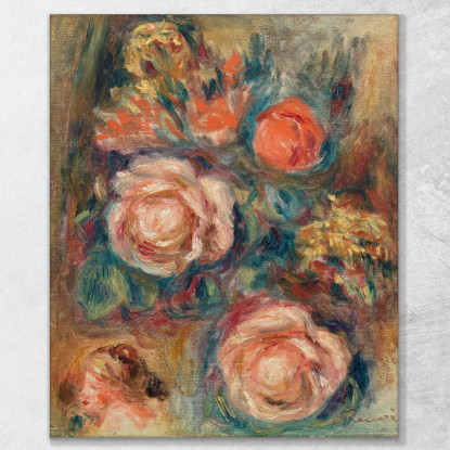 Mazzo Di Rose Pierre-Auguste Renoir par170 quadro stampato su tela