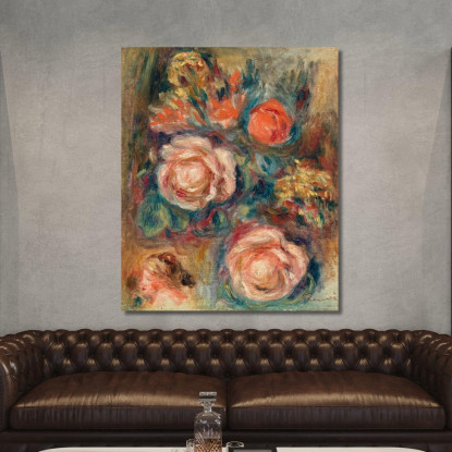 Mazzo Di Rose Pierre-Auguste Renoir par170 quadro stampato su tela