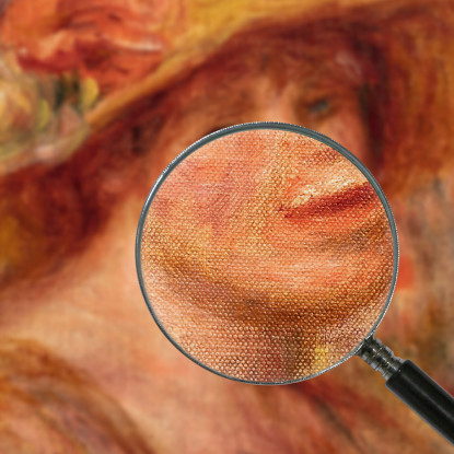 Donna Con Un Cappello Di Paglia Pierre-Auguste Renoir par209 quadro stampato su tela