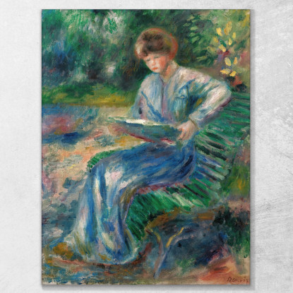 Donna Che Legge Su Una Panchina Pierre-Auguste Renoir par218 quadro stampato su tela