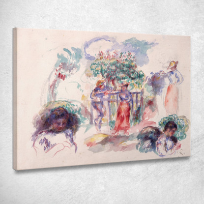 Figure Sotto Un Albero Pierre-Auguste Renoir par226 quadro stampato su tela