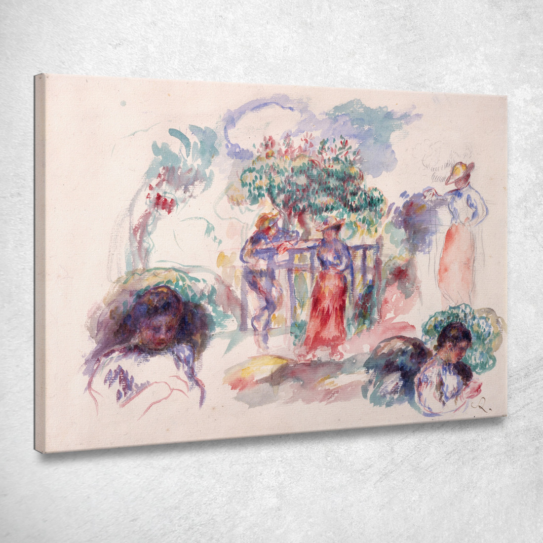 Figure Sotto Un Albero Pierre-Auguste Renoir par226 quadro stampato su tela