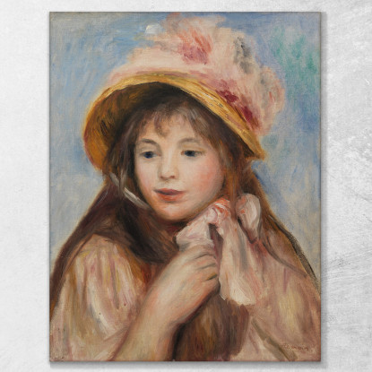 Ragazza Con Il Cofano Rosa Pierre-Auguste Renoir par247 quadro stampato su tela