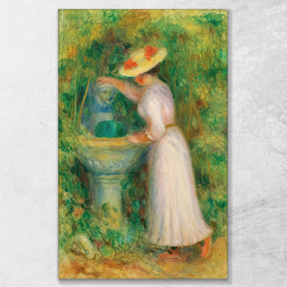 Giovane Ragazza Vicino Ad Una Fontana Pierre-Auguste Renoir par274 quadro stampato su tela