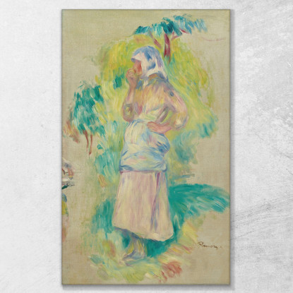 Giovane Contadina Che Mangia Una Mela Gabrielle Dufour Pierre-Auguste Renoir par275 quadro stampato su tela