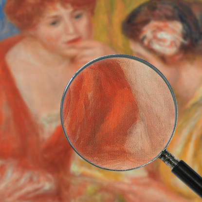 Lettura Di Due Donne Con Corpetti Rossi E Rosa Pierre-Auguste Renoir par282 quadro stampato su tela