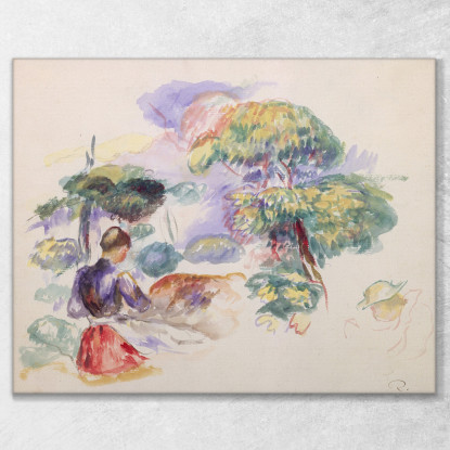 Paesaggio Con Una Ragazza Pierre-Auguste Renoir par296 quadro stampato su tela
