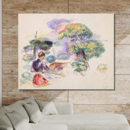 Paesaggio Con Una Ragazza Pierre-Auguste Renoir par296 quadro stampato su tela