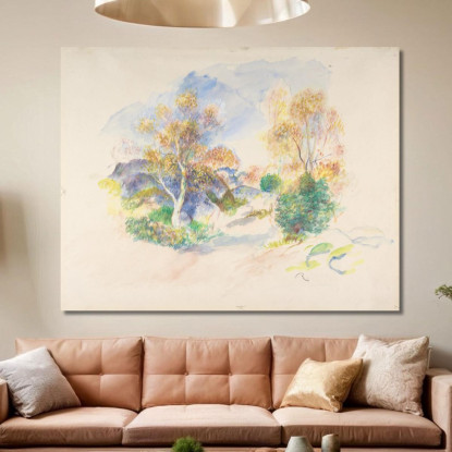 Paesaggio Con Sentiero Tra Gli Alberi Pierre-Auguste Renoir par297 quadro stampato su tela
