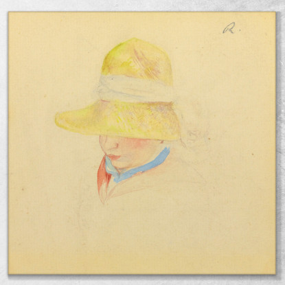 Madame Renoir Con Il Cappello Pierre-Auguste Renoir par337 quadro stampato su tela